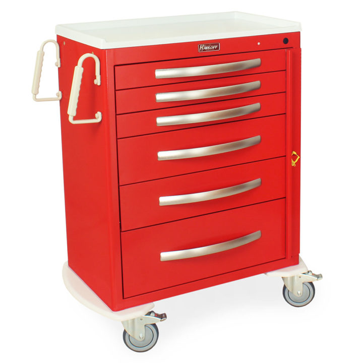 MPA3030B06 Red Lightweight Crash Cart - Quarter Right