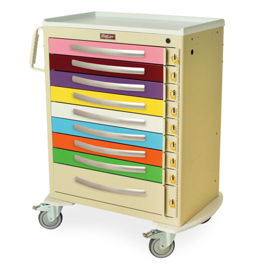 MPA3030B09PED Lightweight Aluminum Pediatric Cart - Quarter Left