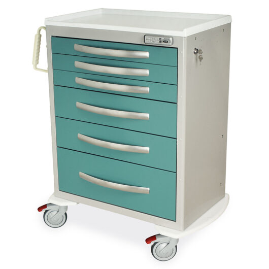 MPA3030E06 Teal Lightweight Aluminum Construction - Quarter Left New Casters