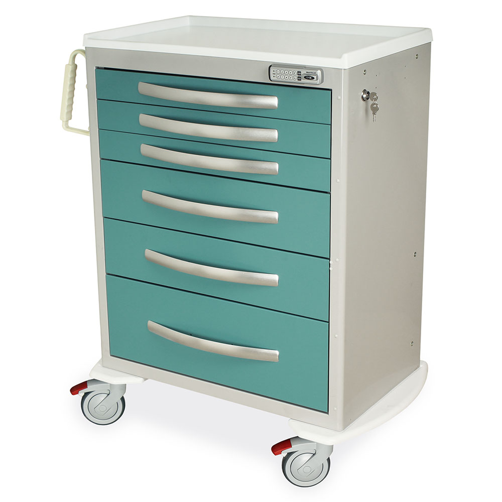 MPA3030E06 Teal Lightweight Aluminum Construction - Quarter Left New Casters