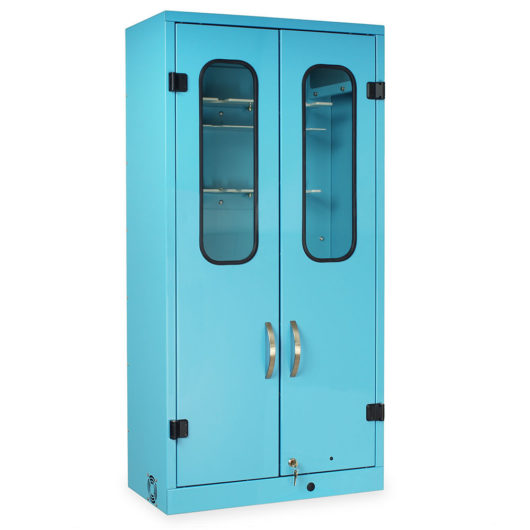 SCW2448DR Light Blue Bronchoscope Storage Cabinet - Quarter Right Closed
