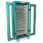 MSPM80-00GK Teal Medical Supply Storage Ideas - Quarter Right Open