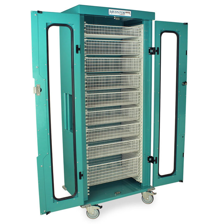 MSPM80-00GK Teal Medical Supply Storage Ideas - Quarter Right Open