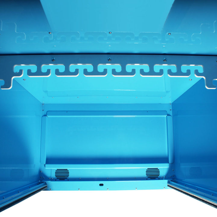 SC8036TKDP Light Blue Tambour Door Scope Cabinet - Drip Pan