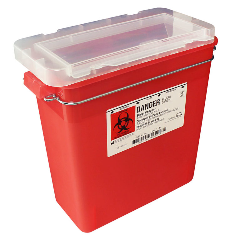 Three Gallon Sharps Disposal Container for MSeries or ASeries Carts