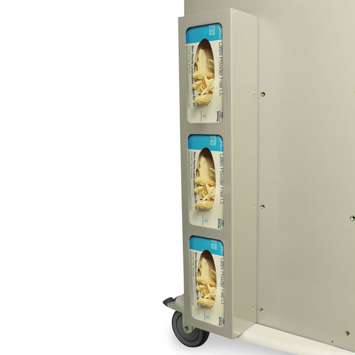 GLOVEBOX3VDM Medical Cart Triple Glove Box Dispenser Attached