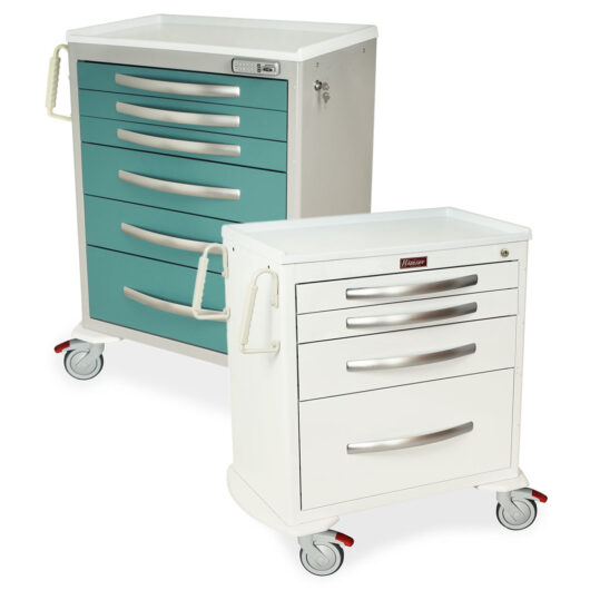 A-Series Full Size Aluminum Medical Cart, MPA30 (multiple heights and options available)