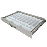 Seven Compartment Medical Cart Drawer Tray, Molded Plastic