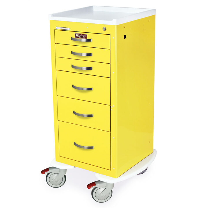 A-Series Narrow Lightweight Six Drawer Anesthesia Cart, Tall Height, Key Lock, MPA1830K06 - Image 2