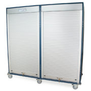 MSPM84-00TK Hammertone Blue Heavy Duty Mobile Medical Storage Cabinet - Quarter Left Closed
