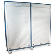 MSPM84-00TK Hammertone Blue Heavy Duty Mobile Medical Storage Cabinet - Quarter Right Closed