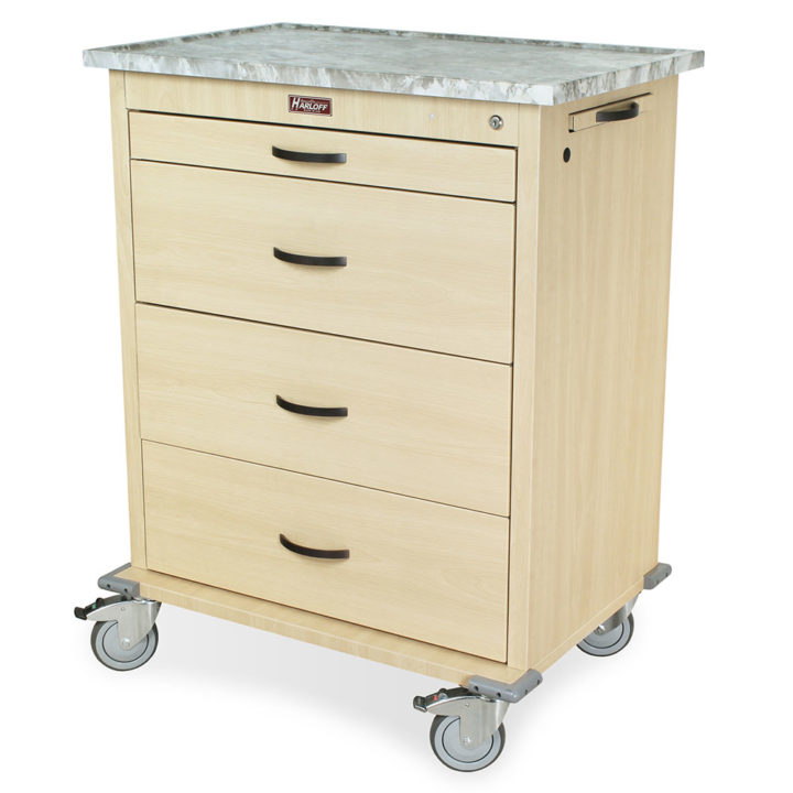 WV540PC-AN American Natural Medication Carts that Look Like Furniture - Quarter Left