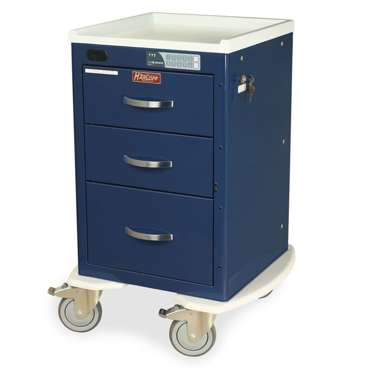 MPA1821ELP03 Navy Lightweight Narrow Auto Locking Mini Cart - Quarter Left