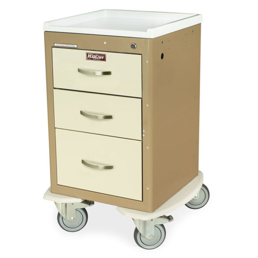 MPA1821K03 Taupe and Cream Narrow Aluminum Key Lock Mini Cart - Quarter Left