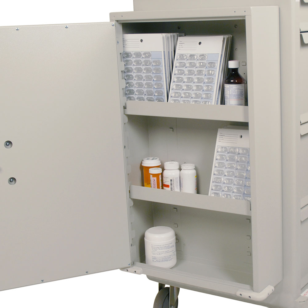 Side Storage Cabinet with Adjustable Shelves for Tall M-Series, A-Series or  Medication Carts, Key Lock, SIDECAB - Harloff