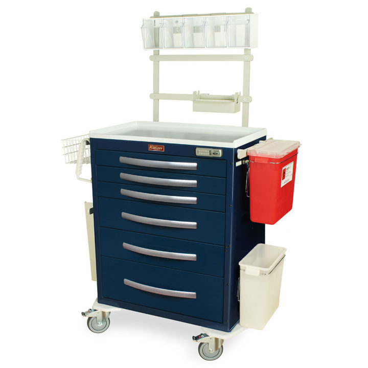 MPA3030E06-MD30-ANS3 Navy Anesthesia Carts Fully Equipped - Quarter Left Front