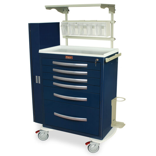 MPA3030K16-MD30-AIRWAYPKG Navy Difficult Airway Trolley - Quarter Left Front New Casters