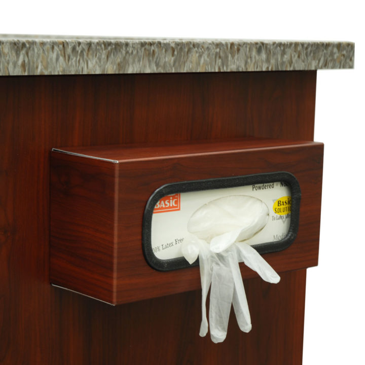 WV-2362 Wood Glove Box Holder for Medical Carts Attached