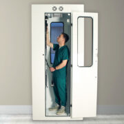 SC80WTDRDP-10 White Pass Through Scope Cabinet - Front Open Mounted in Wall