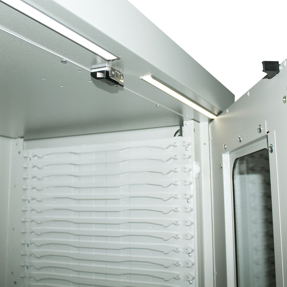 Triple Column Medical Storage Cabinet, Stainless, Glass Doors, Key Lock,  MSSM83-00GK - Harloff