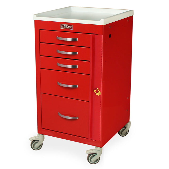 M3DS1824B05 Red Emergency Code Cart - Quarter Left