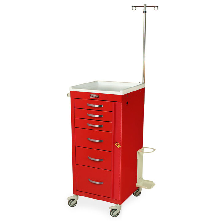 M3DS1830B06+MD18-EMG Red Emergency Crash Trolley - Quarter Left