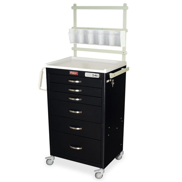 M3DS2430E06+MD24-AN Black Harloff Anesthesia Carts - Quarter Left