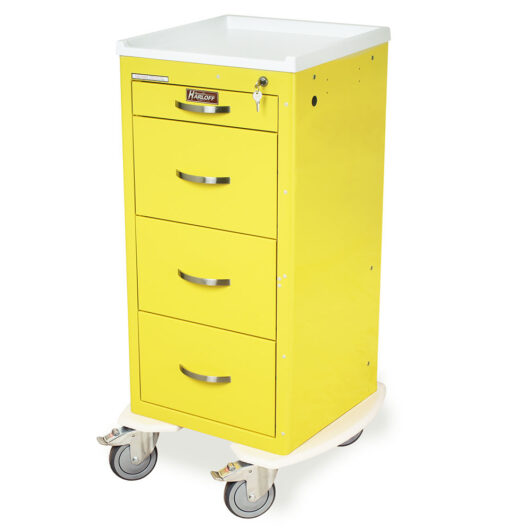 MDS1830K04 Yellow Infection Control Isolation Cart - Quarter Left