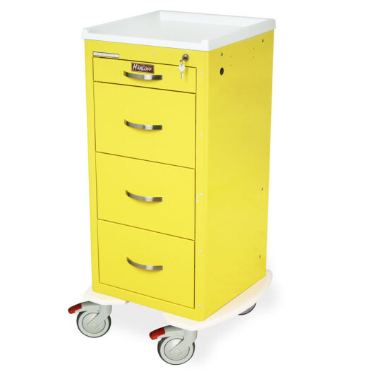 MDS1830K04 Yellow Infection Control Isolation Cart - Quarter Left