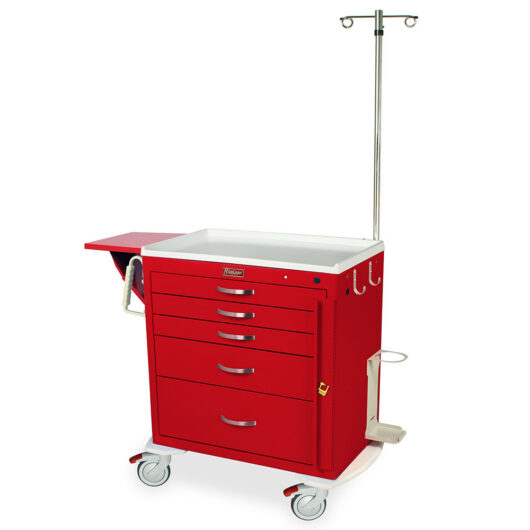 MDS3024B05+MD30-EMG1 Red Crash Cart List - Quarter Left