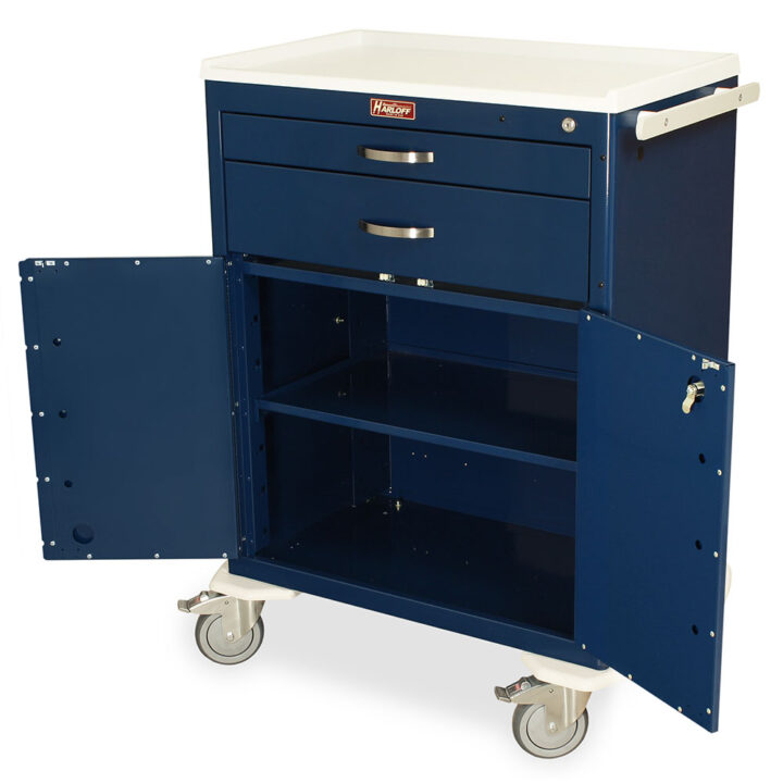 MDS3030K02-21DR Navy Multi-Purpose Cart - Quarter Left Open