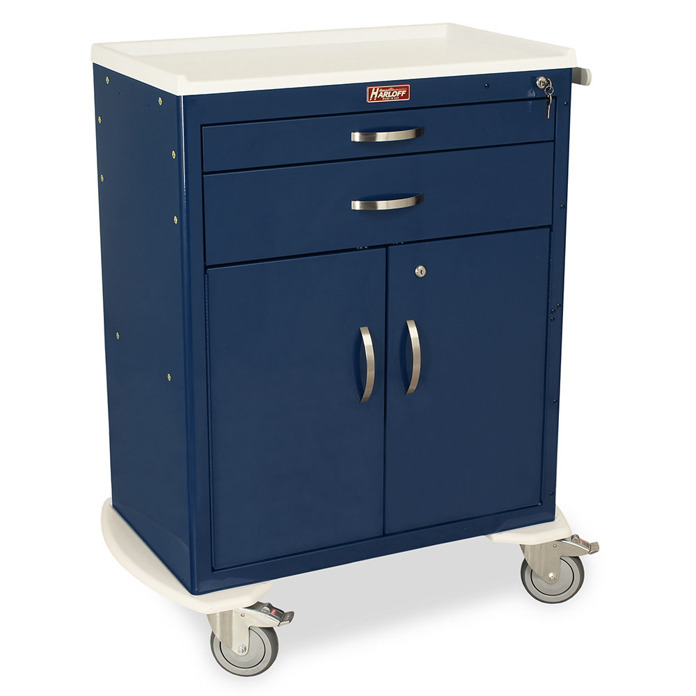 M-Series Tall Multi-Purpose Cart, Standard Width, Two Drawers, Storage  Compartment with Doors, Key Lock, MDS3030K02-21DR - Harloff