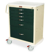 M-Series Tall Medical Cart with Six Drawers, Standard Width, Key