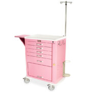 M-Series Tall Crash Cart with Accessory Package, Flip-Up M-Series Tall Crash Cart with Accessory Package, Flip-Up