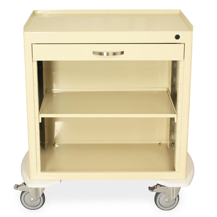 MDS3024SC Beige Rolling Baby Scale Cart - Front Empty