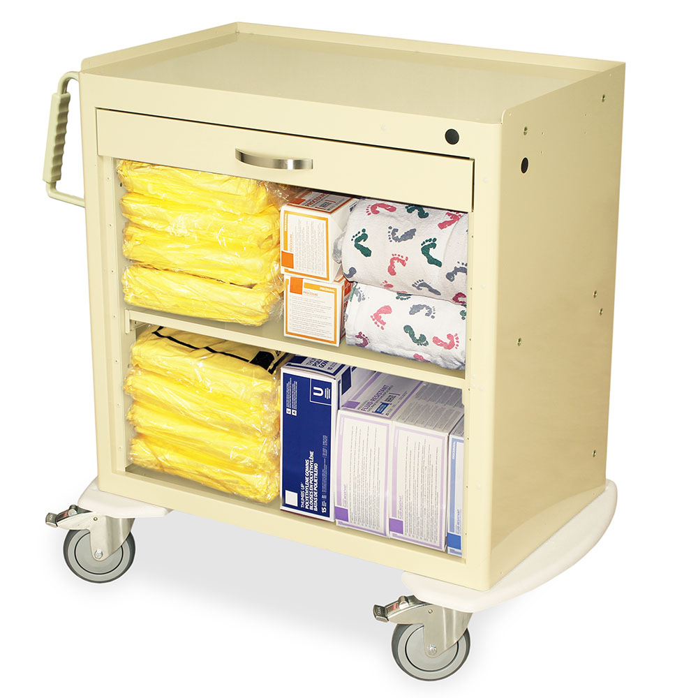 M-Series Baby Scale Cart, One Drawer, Open Holder with Adjustable Shelf,  MDS3024SC - Harloff