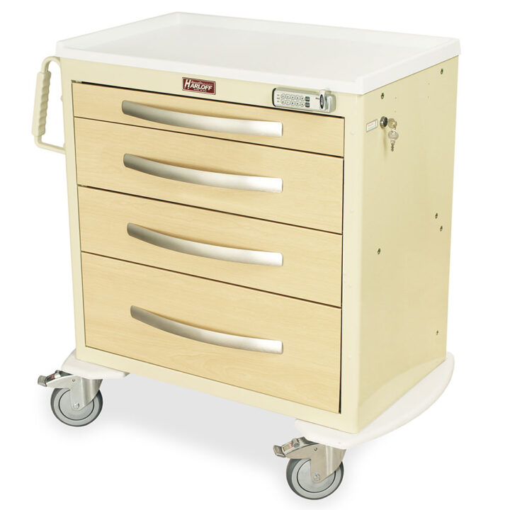 MPA3024E04-AN Beige Furniture Feel Medical Carts - Quarter Left