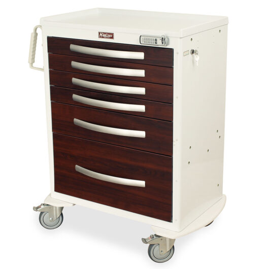 MPA3030E16-CM White Wood Blend Medical Carts - Quarter Left