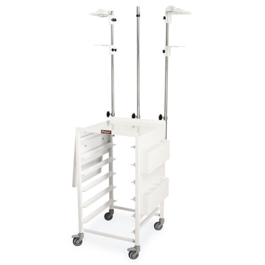 STC-AL6-JET White Scope Drying Carts - Quarter Left Empty