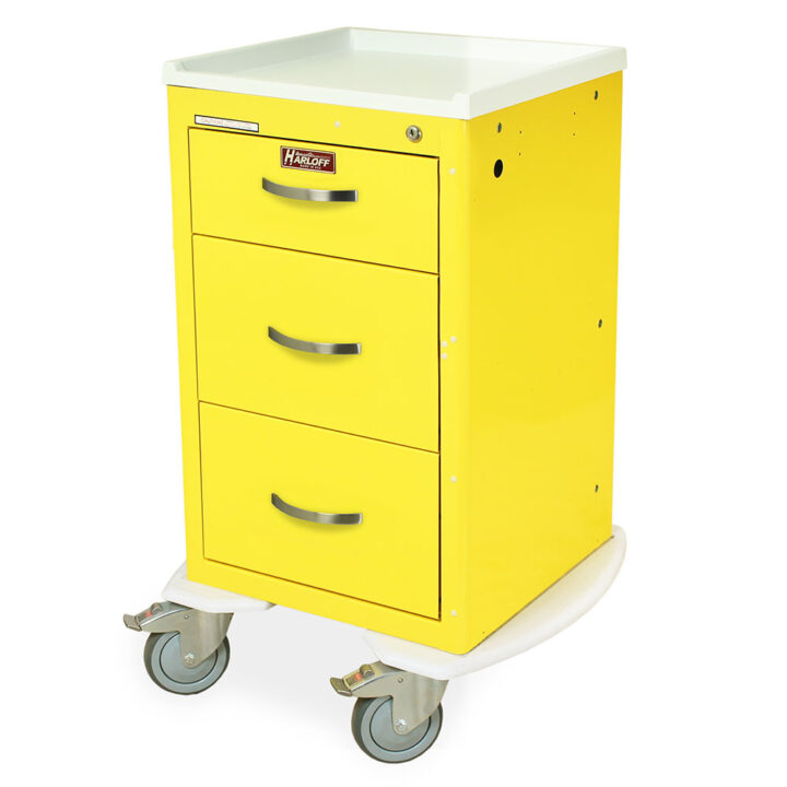 MDS1824K03 Yellow Mini Narrow Isolation Cart - Quarter Left