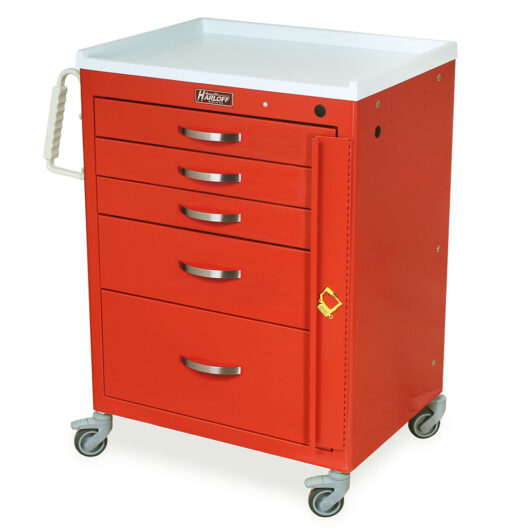 M3DS2424B05 Red Emergency Medical Carts - Quarter Left