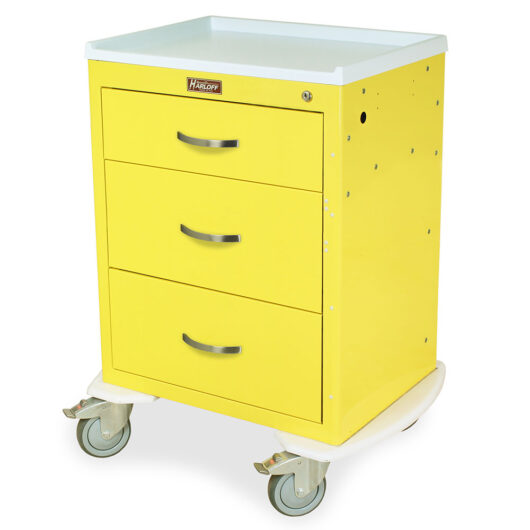 MDS2424K03 Yellow Key Lock Isolation Cart - Quarter Left