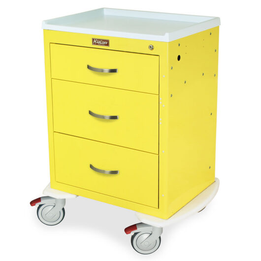 MDS2424K03 Yellow Key Lock Isolation Cart - Quarter Left