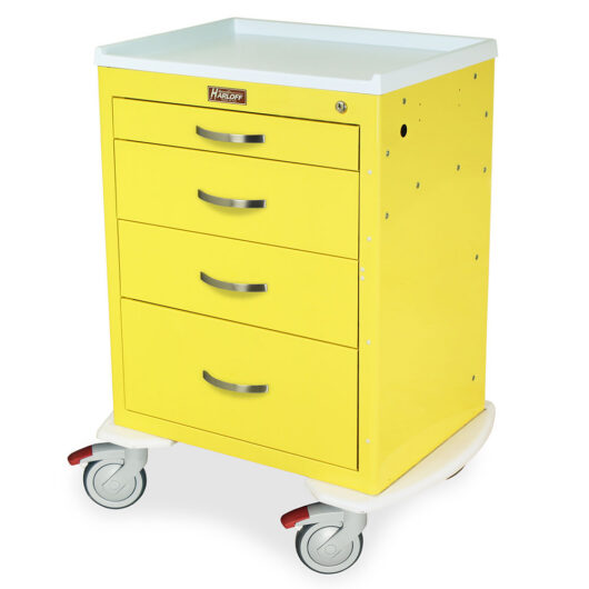 MDS2424K04 Yellow Infection Control Trolley - Quarter Left