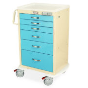 M-Series Tall E-locking Procedure Cart, Medium Width, Six Drawers
