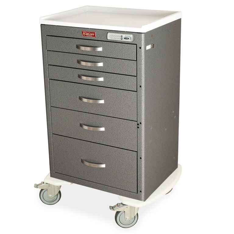 Lacking Procedur M-Series Tall E-locking Procedure Cart, Medium Width, Six Drawers ...