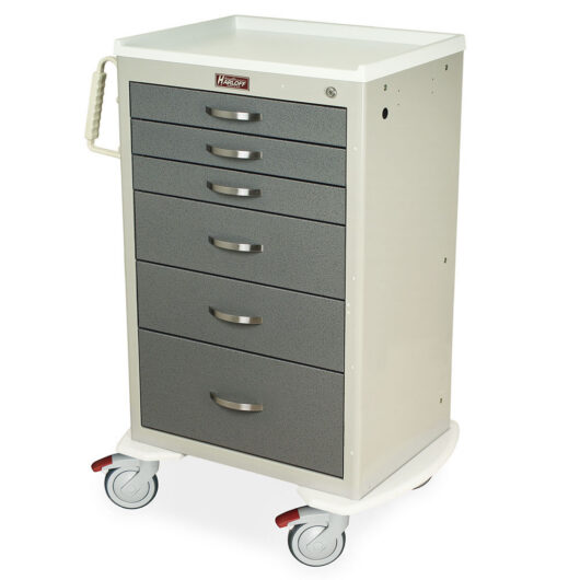 MDS2430K05 Light Gray and Hammertone Gray Hospital Procedure Trolley - Quarter Left
