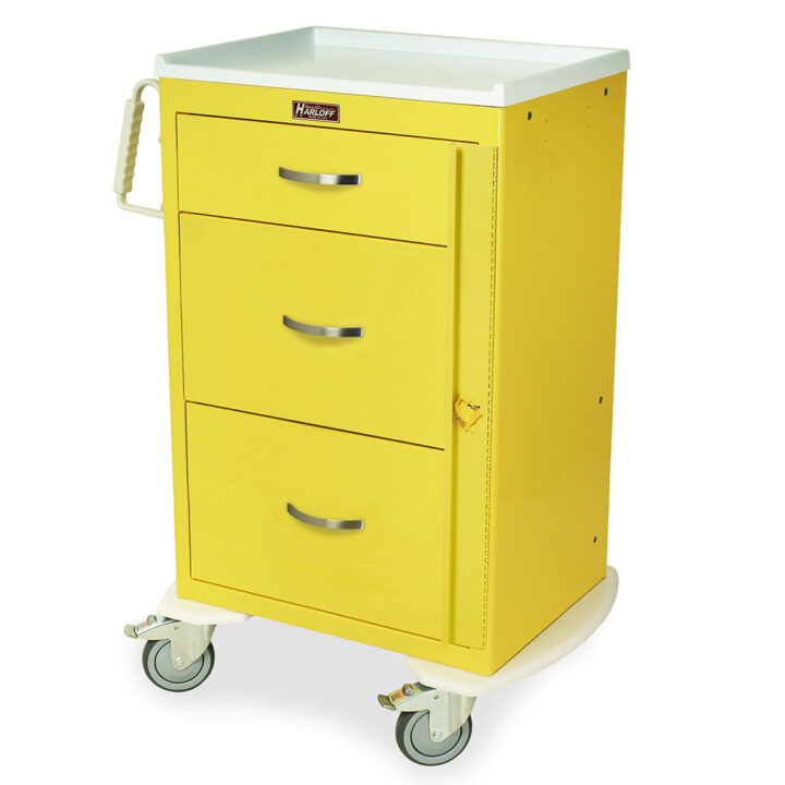 MDS2430B03 Yellow Mobile PPE Cart - Quarter Left