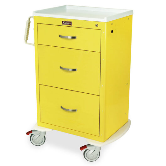 MDS2430K03 Yellow PPE Storage Cart - Quarter Left