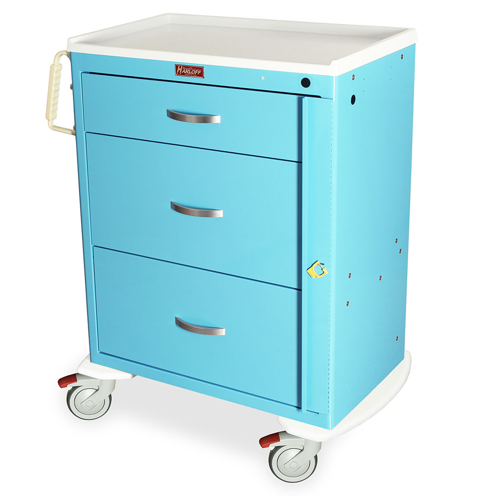 M-Series Tall Three Drawer Emergency Cart, Standard Width, Breakaway Lock, MDS3030B03 - Image 3